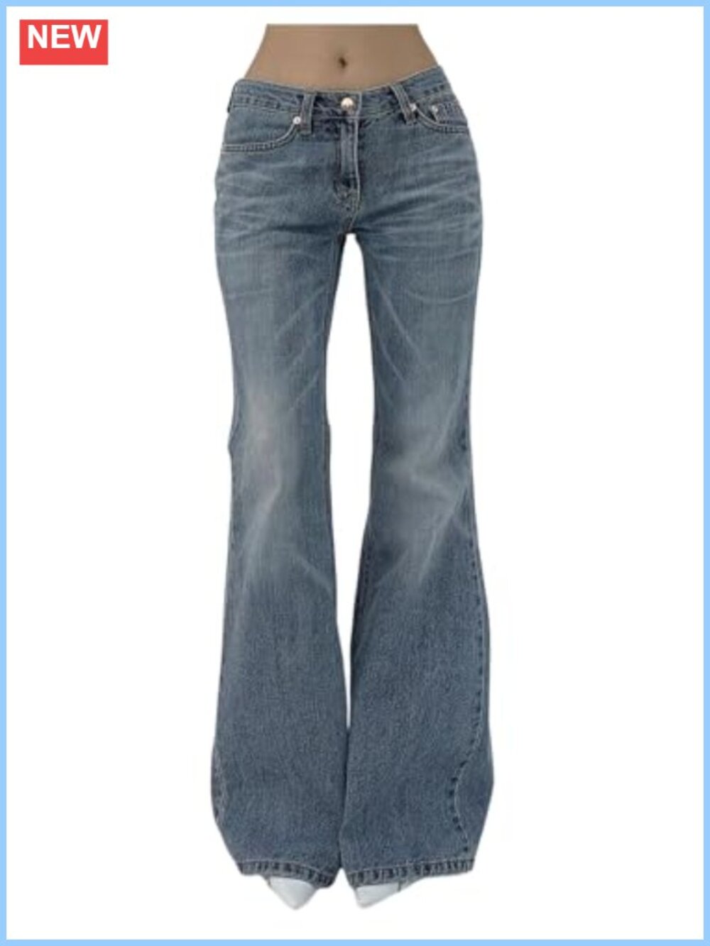 Women's Y2K Low Rise Flare Leg Denim Pants Bell Bottom Jeans